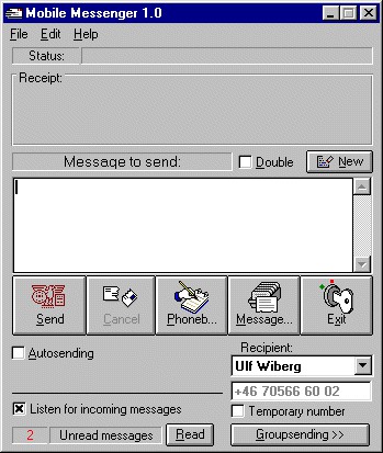 Mobile Messenger 1.0 screenshot