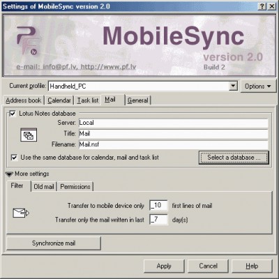 MobileSync 2.1.2 screenshot