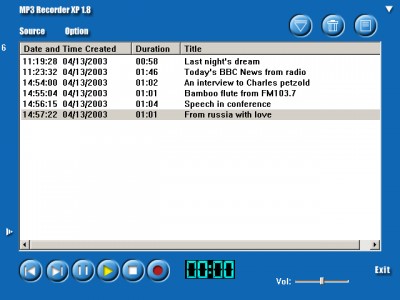 MP3 Recorder XP 1.9 screenshot