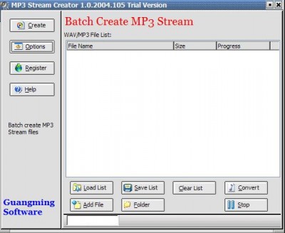 MP3 Stream Creator 2.0.2011.1 screenshot