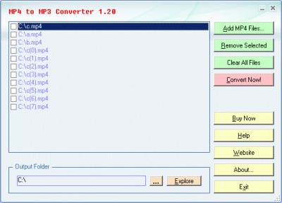 MP4 to MP3 Converter 1.2 screenshot
