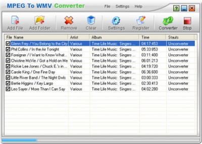 MPEG To WMV Converter 1.00 screenshot