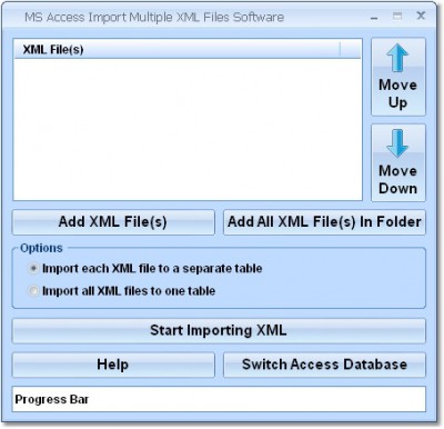 MS Access Import Multiple XML Files Software 7.0 screenshot