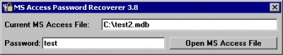 MS Access Password Recoverer 3.8 screenshot