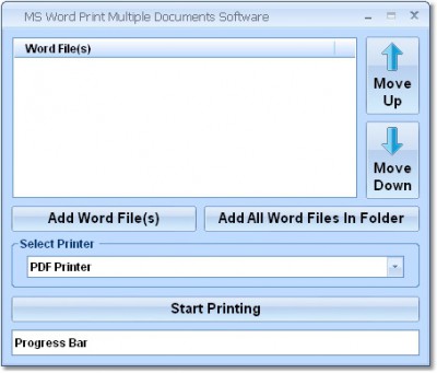 MS Word Print Multiple Documents Software 7.0 screenshot
