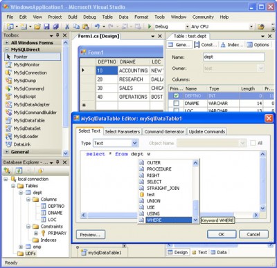 MySQLDirect .NET Data Provider 4.00 screenshot