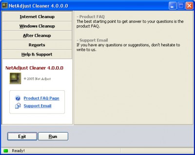 NetAdjust Cleaner 4.0 screenshot