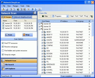Network DeepScan 2.8 screenshot