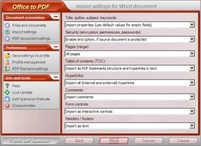 Office to PDF 1.0 screenshot