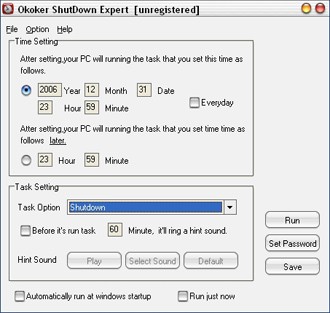 Okoker Shutdown Expert 1.8 screenshot
