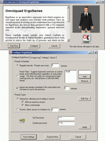 Omniquad ErgoSense 2.0.2 screenshot