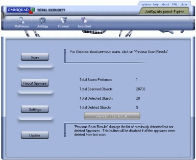 Omniquad Total Security 2005 2.0.3 screenshot