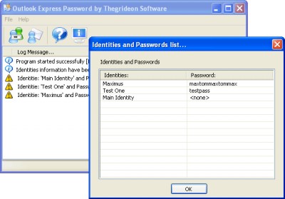 Outlook Express Password 1.3 screenshot