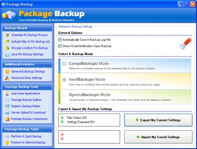 Package Backup For U3 1.0.0 screenshot