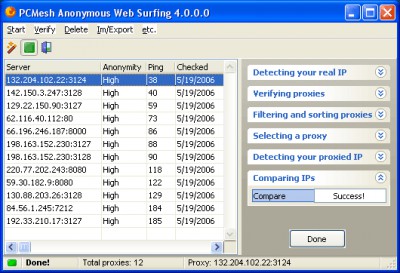 PC Mesh Anonymous Web Surfing 5.1 screenshot
