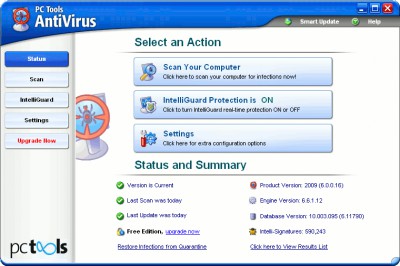 PC Tools AntiVirus 6.1 screenshot