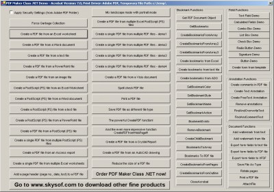 PDF Maker Class .NET 3.0 screenshot