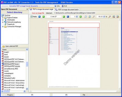 PDF To BMP JPG TIF Converter 2.2 screenshot