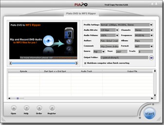 Plato DVD to MP3 Ripper 12.08.01 screenshot