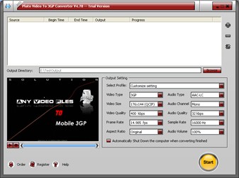 Plato Video To 3GP Converter 5.90 screenshot