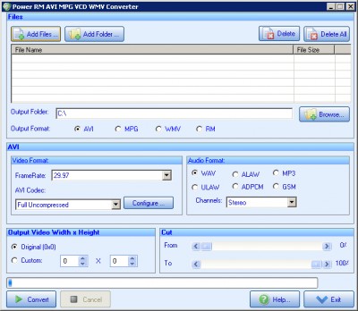 Power RM AVI MPG VCD WMV Converter 6.3.11 screenshot