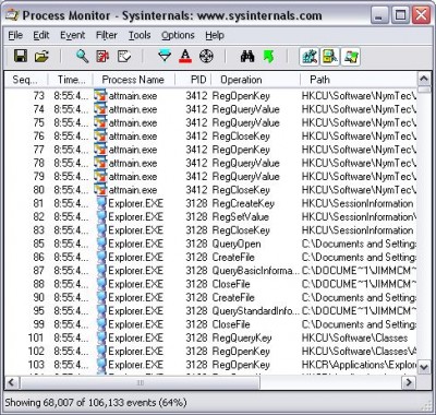 Process Monitor Standard screenshot