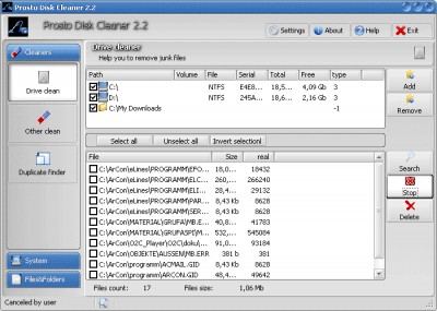 Prosto Disk Cleaner 2.2 screenshot