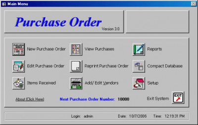 Purchase Order Software 4.0.0 screenshot