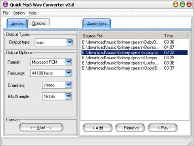 Quick MP3 WAV Converter 3.1 screenshot
