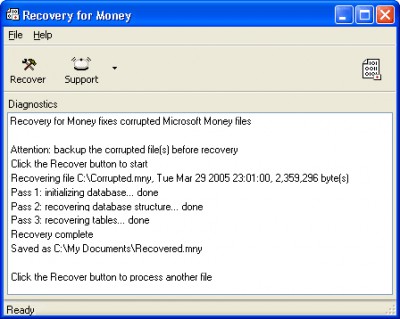 Recovery for Money 1.6.0839 screenshot