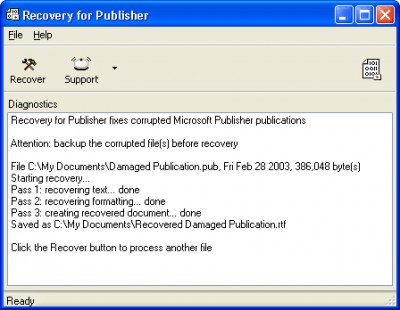Recovery for Publisher 1.1.0845 screenshot