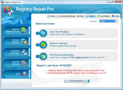 Registry Repair Pro 4.5 screenshot