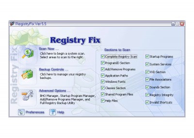 RegistryFix 5.8.06 screenshot