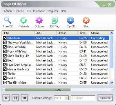 Saga CD Ripper 1.04 screenshot