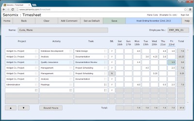 Senomix Timesheets 5.1 screenshot