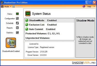 ShadowUser 2.5 screenshot