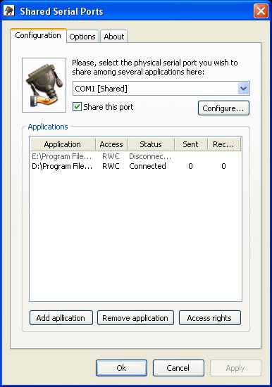 Shared Serial Ports 1.1 screenshot