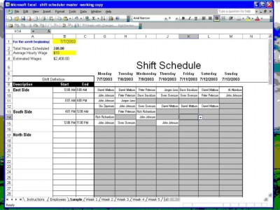 Shift Scheduler for Excel 1.21 screenshot
