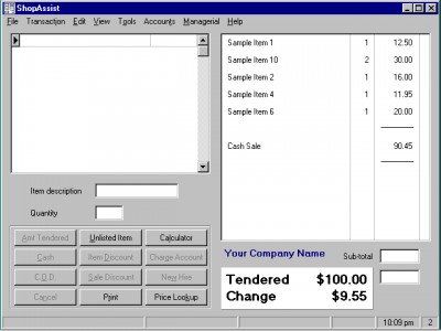 ShopAssist Point Of Sale System 5.10 screenshot