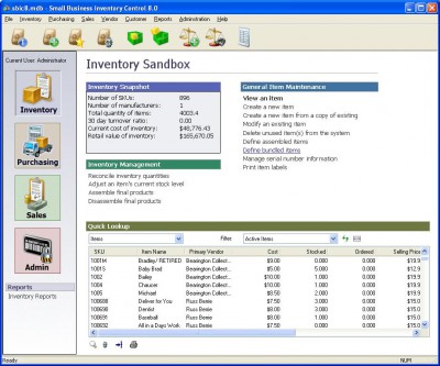 Small Business Inventory Control Pro 8.20 screenshot