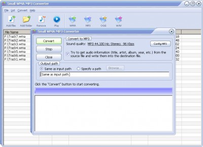 Small WMA MP3 Converter 3.0 screenshot