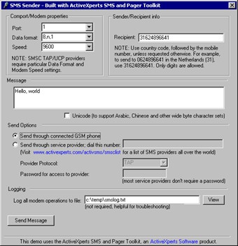 SMS and Pager Toolkit 4.1 screenshot