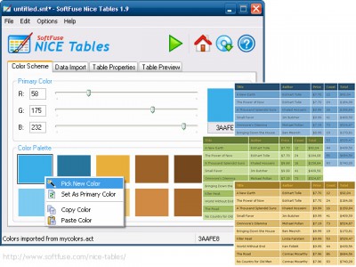 SoftFuse Nice Tables 1.9.6 screenshot
