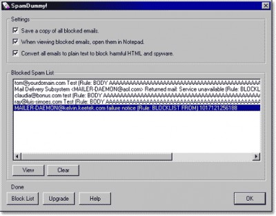 SpamDummy! 1.0 screenshot