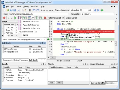 SplineTech VBS Debugger 8.81 screenshot