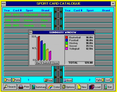 Sports Card Catalog 5.1 screenshot