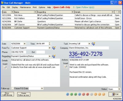 Star Call Manager 1.71 screenshot