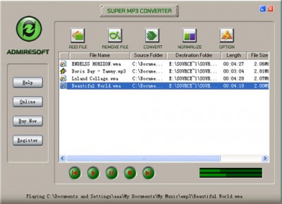 Super Mp3 Converter 4.0 screenshot