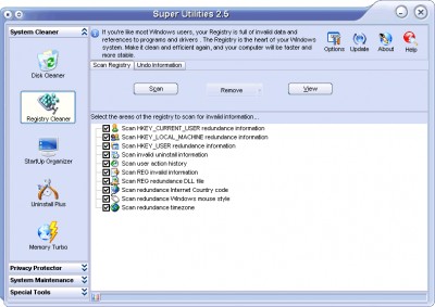 Super Utilities Vista Version 7.8 screenshot