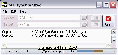 SynchroFolder 2.12a screenshot